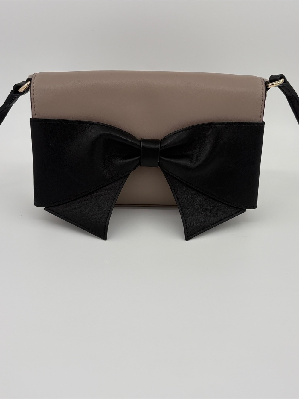 kate spade Taupe and Black Bow-Accent Crossbody